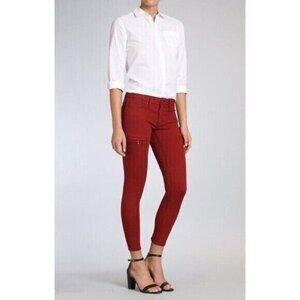 Mavi Jeans Karlina Skinny 30 Mid Rise Red Burgundy‎ Stretch Denim Casual